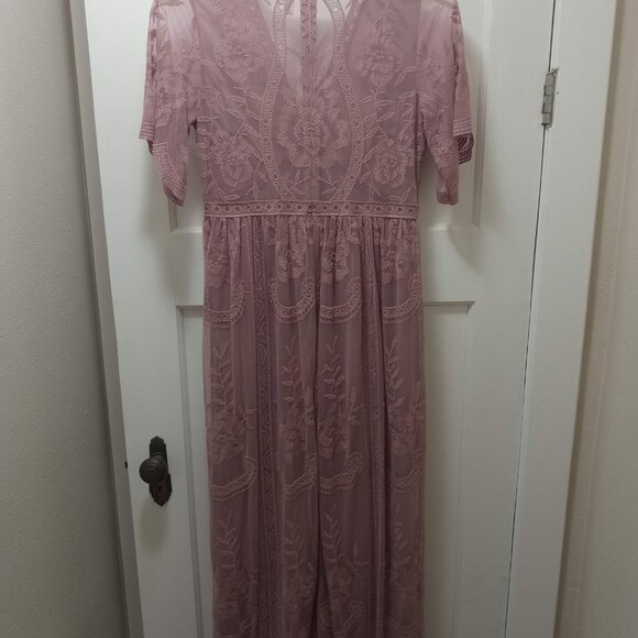 Lace Maxi Dress Dusty Mauve - Picture 2 of 5